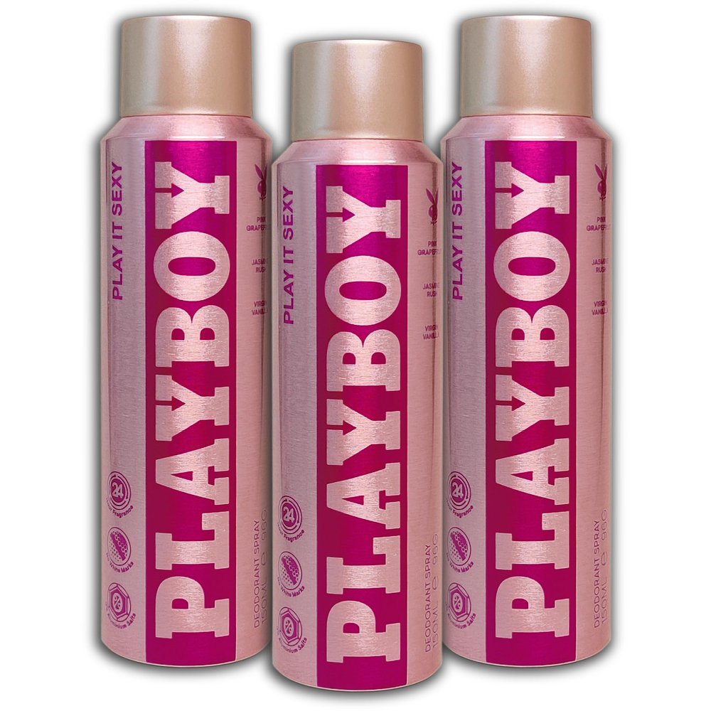 3-Pack Playboy Play It Sexy Deodorant Spray, 3 x 150 ml