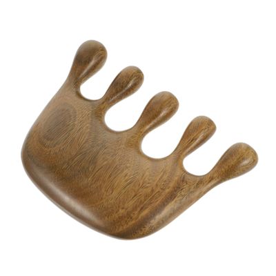FRCOLOR Sandalwood Comb with Wide Teeth for Hairdressing, Scalp Massage, and Hair Styling