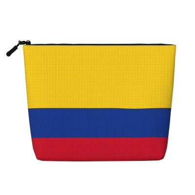 SDFHU Women's Toiletry Bag, Colombia Flag Design, Single-Layer Makeup Pouch