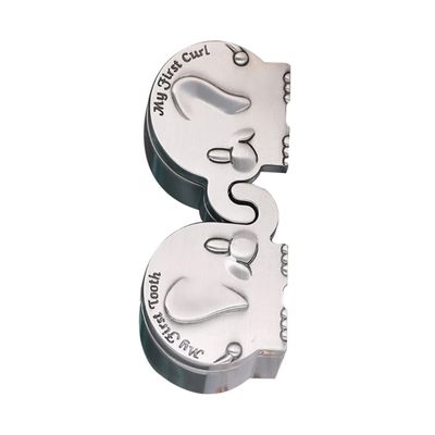 Toyvian Elephant-Shaped Silver Zinc Alloy Keepsake Box for Baby Teeth and Hair