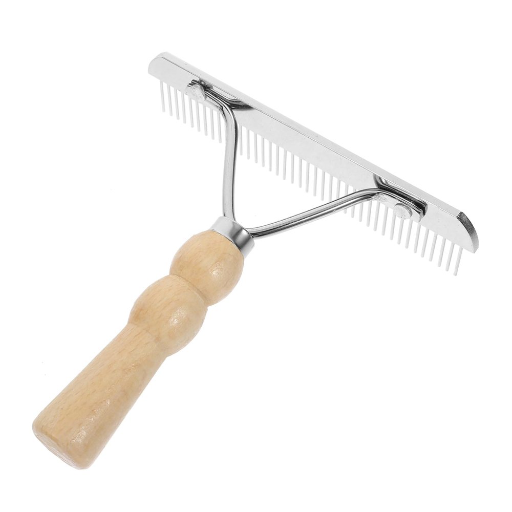Kisangel Horsehair Horse Grooming Comb with Wooden Handle