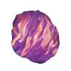 Reusable Shower Cap with Fiery Purple Flames, Double-Layer, Waterproof, Elastic, Eco-Friendly view 2
