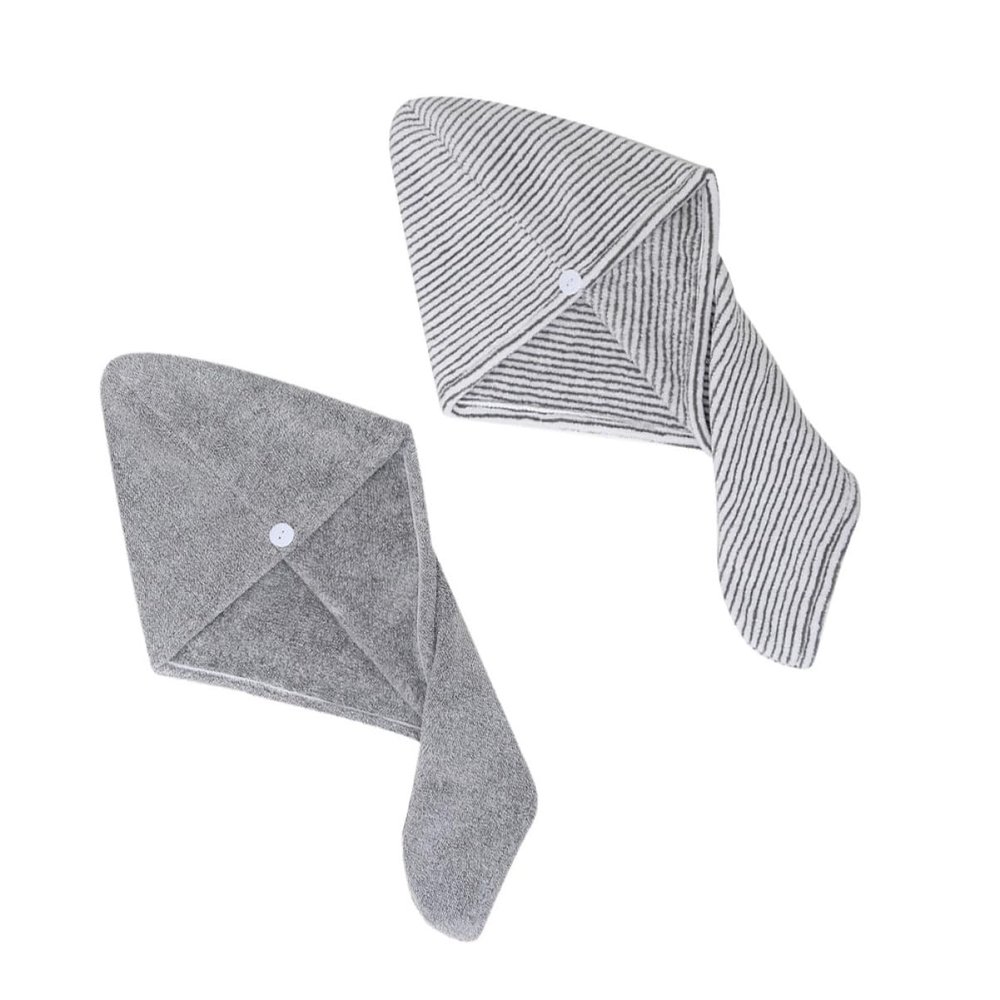 Quick-Drying Hair Turban, 2-Pack, Coral Fleece
