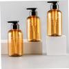 3-Pack 500 ml Pump Bottles, Brown Plastic Lotion Bottles view 3