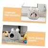 Mouse-Shaped Hamster Bed, Windproof Plush Cotton Sleeping House view 3