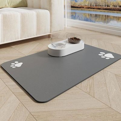 Pet Feeding Mat for Dogs and Cats (Gray-White, 30x40cm)