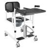 Transfer Chair for Seniors with Wheels, Hydraulic Patient Lift, Wheelchair and Commode Chair with 180° Split Seat, Height-Adjustable, Black view 1