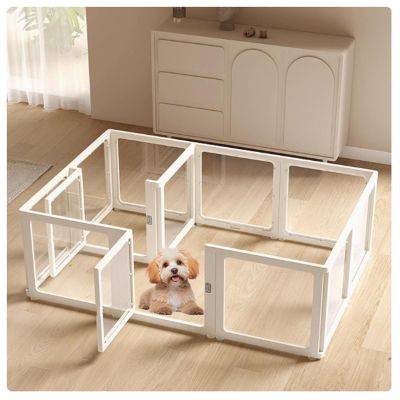 JUCCJUXIN Transparent Acrylic Dog Playpen, Indoor Pet Fence, Portable and Durable, H60CM, A-10 Panel