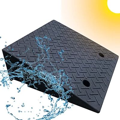 Threshold Ramp, Wheelchair Ramp, Curb Ramp, 5–20 cm, Non-Slip, for Indoor and Outdoor Use (Size: 50 x 50 x
