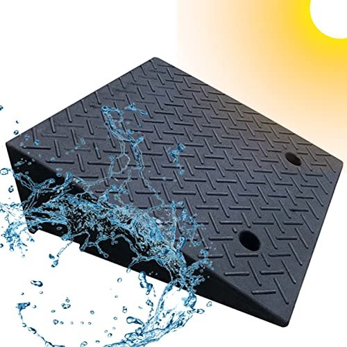 Threshold Ramp, Wheelchair Ramp, Curb Ramp, 5–20 cm, Non-Slip, for Indoor and Outdoor Use (Size: 50 x 50 x