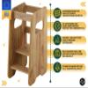 defiPad Montessori Learning Tower for Ages 1+, 3-Height Adjustable, Oak view 3