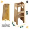 defiPad Montessori Learning Tower for Ages 1+, 3-Height Adjustable, Oak view 4