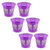 Uonlytech Reusable Plastic and Stainless Steel Coffee Capsules, 6-Pack, Purple, 58 mm view 1