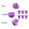 Uonlytech Reusable Plastic and Stainless Steel Coffee Capsules, 6-Pack, Purple, 58 mm view 2