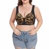 cfpqv Front-Closure Wire-Free Bra for Senior Women, Breathable Bustier, Black, M4 view 2