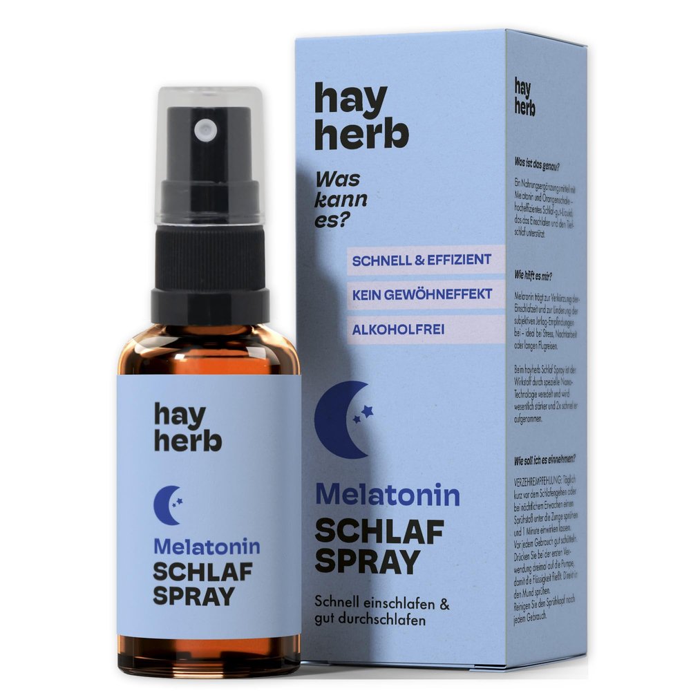 Hay Herb Melatonin Spray | Fast and Effective with Nanotechnology | 30 mL for Over 7 Months