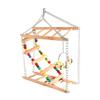 Happyyami Wooden Bird Toy, Small Swing Perch for Parrots and Rodents, Hanging Ladder with Iron Chain view 1