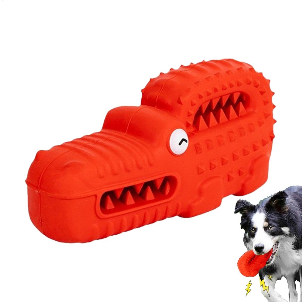 Chog Toys Cute Rubber Alligator Squeaky Dog Toy