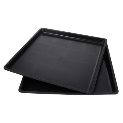 BUGUUYO Cat and Dog Cage Tray, Black Plastic, 2 Pieces