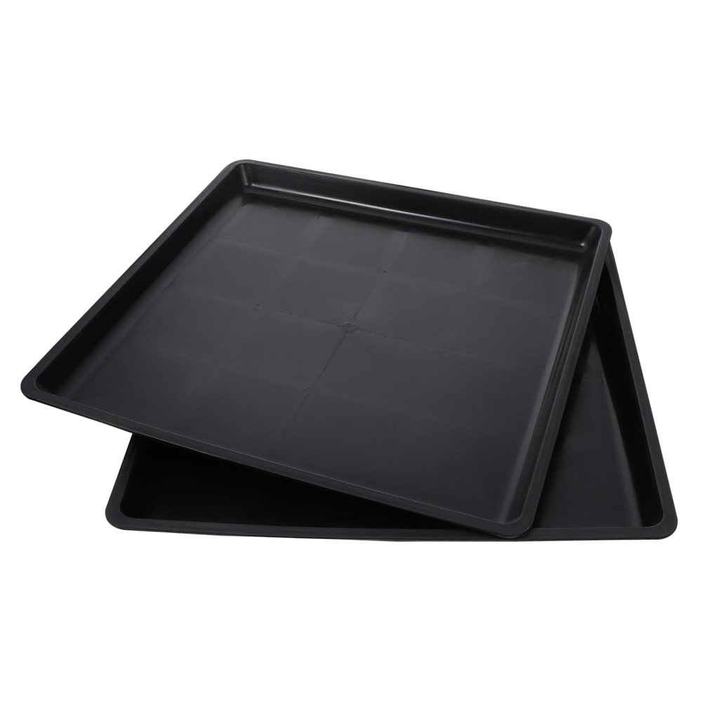 BUGUUYO Cat and Dog Cage Tray, Black Plastic, 2 Pieces