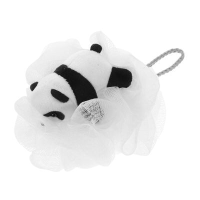 Kids' Panda-Shaped Bath Sponge, Soft Plush Polyester