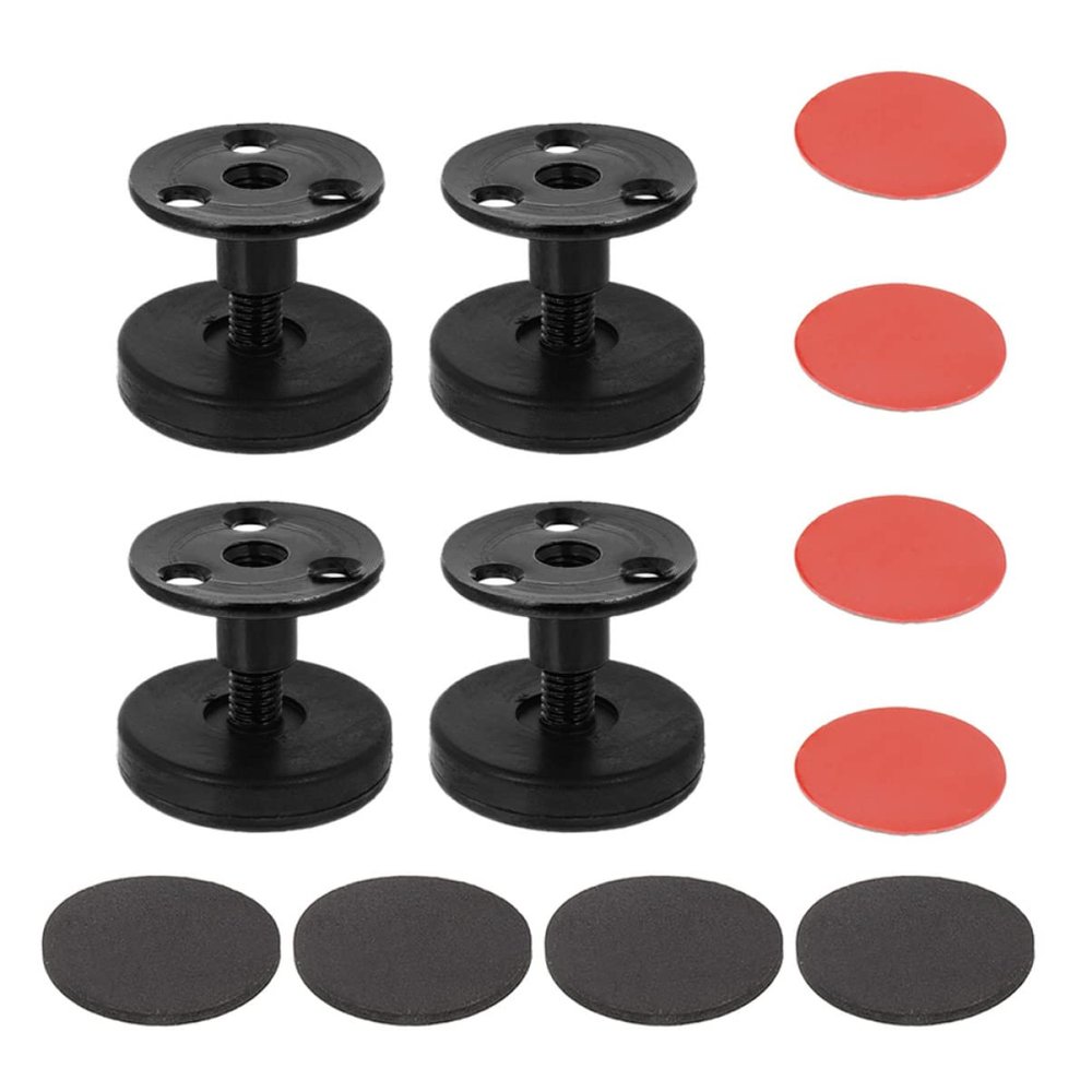 Adjustable Threaded Bed Stopper Set, Black Headboard Stopper