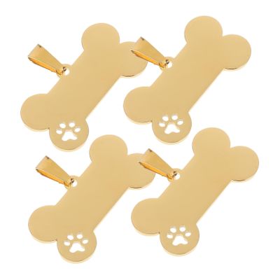 Toddmomy 4-Piece Personalized Engraved ID Tags for Pets