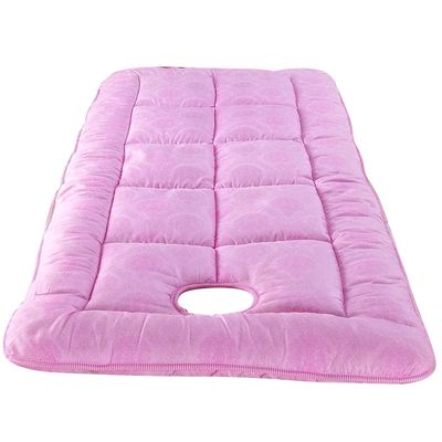 LDLCYCN Pink (H), 70 x 190 cm (S) Massage Table Pad, Thickened Breathable Salon Bed Cover with Face Hole and Elastic