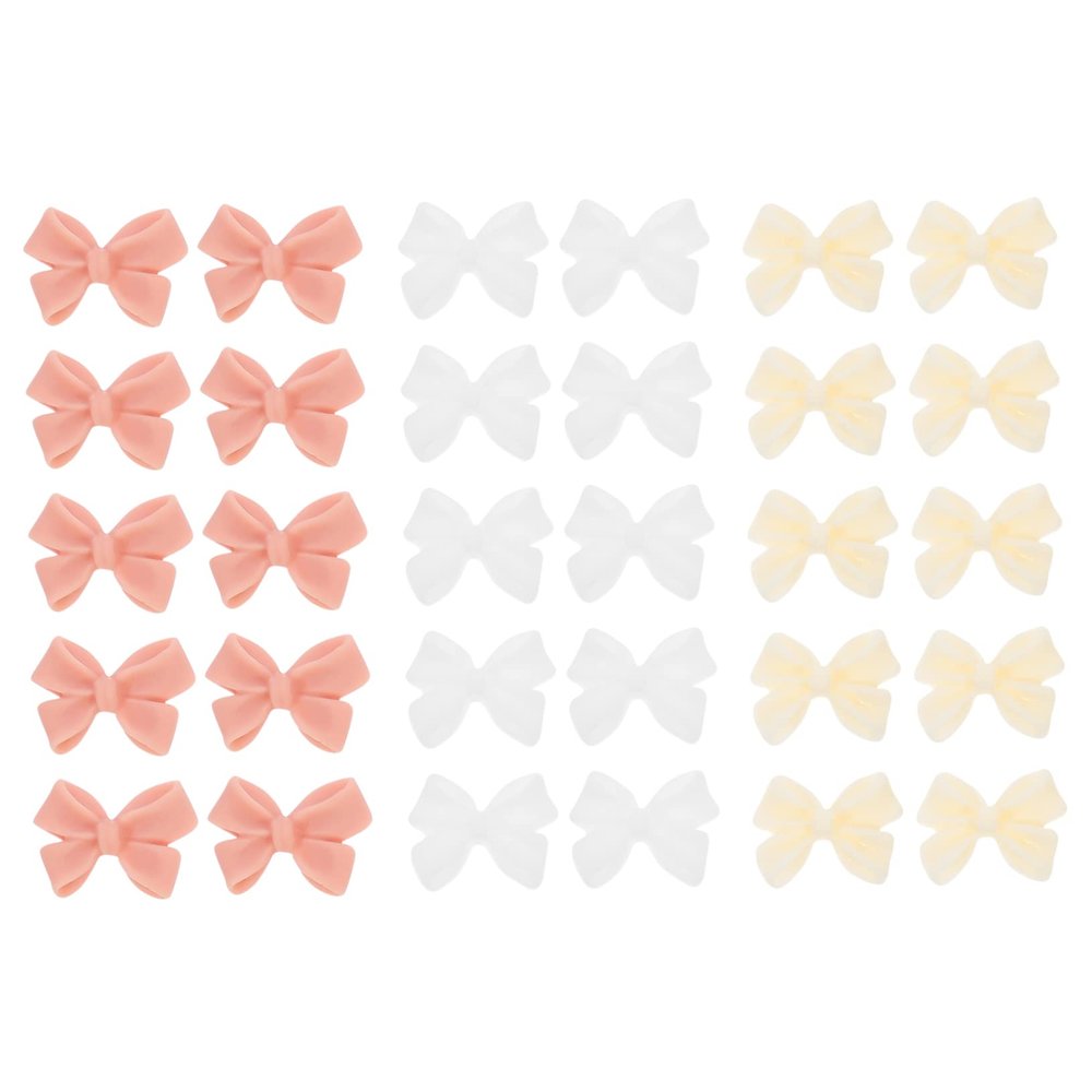 FRCOLOR Resin Bow Nail Charms, Delicate Smooth Nail Decorations, 100 Pieces