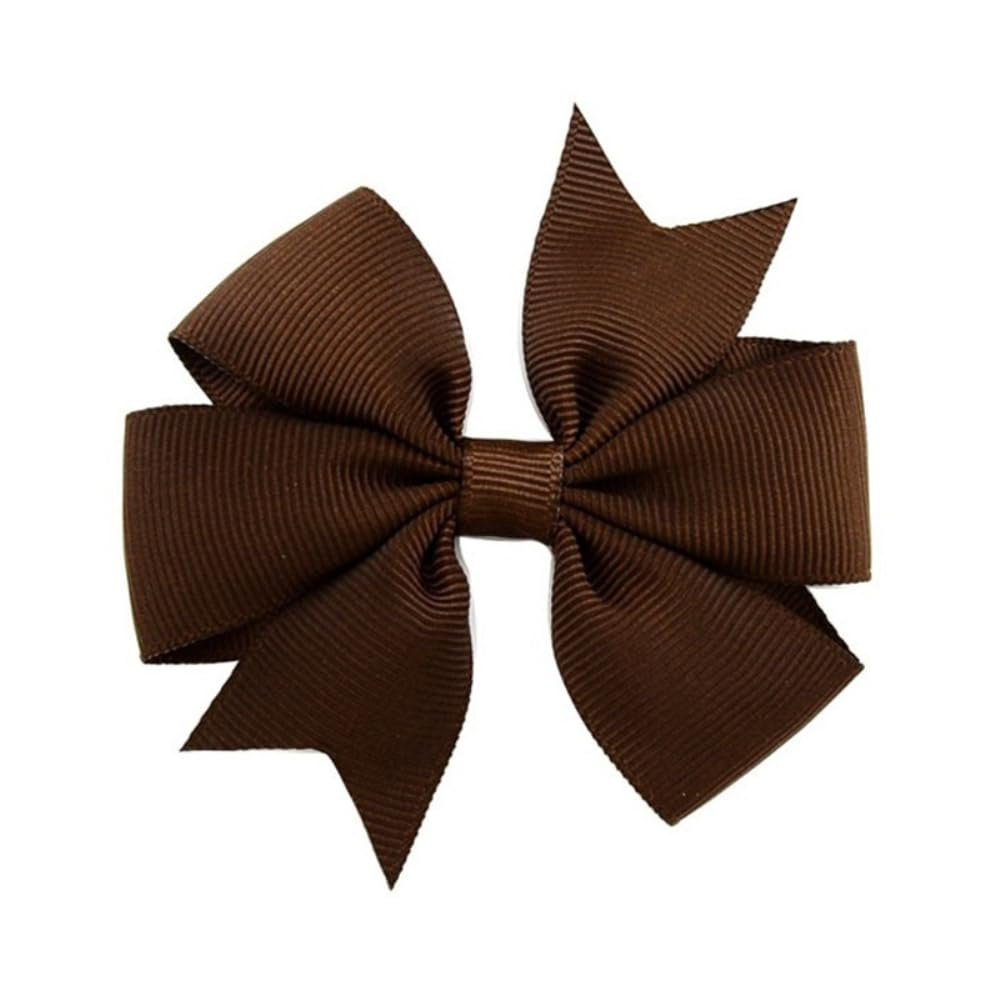 Whakano 10-Piece Bow Hair Clips for Women, 7 x 8 cm, Dark Brown