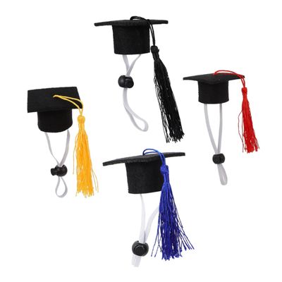 Kisangel 4-Pack Mini Graduation Caps for Kittens and Small Pets