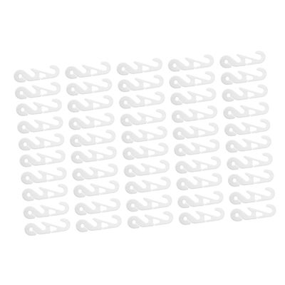 50 Plastic Mask Hooks, White, Adjustable Extensions