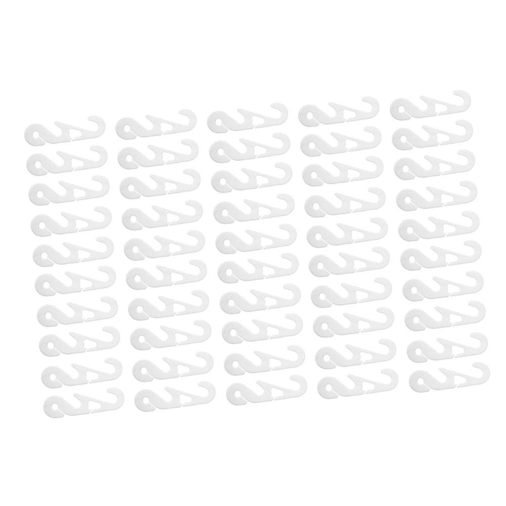 50 Plastic Mask Hooks, White, Adjustable Extensions