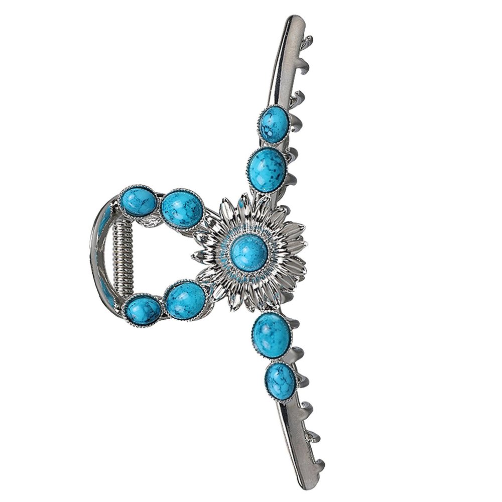 Blue Gemstone Hair Claw Clip for Women