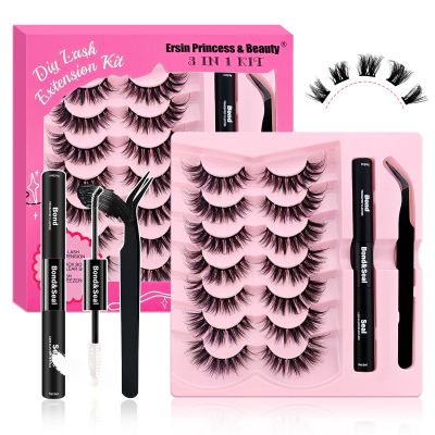 70-Piece Fluffy Cluster Lash Extension Kit with Bond & Seal, Remover and Tweezers