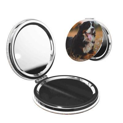InOmak Bernese Mountain Dog Travel Makeup Mirror, Portable Double-Sided Compact Mirror with Magnification