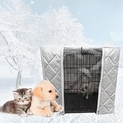 XLDZ Windproof Dog Crate Cover with Transparent Door and Ventilation Windows, for Warmth (85 x 60 x 70 cm)