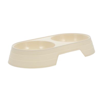 Toddmomy Double Bowl for Cats and Dogs - Non-Slip Design for Water and Food - Stylish Apricot