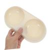 Toddmomy Double Bowl for Cats and Dogs - Non-Slip Design for Water and Food - Stylish Apricot view 3