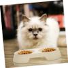 Toddmomy Double Bowl for Cats and Dogs - Non-Slip Design for Water and Food - Stylish Apricot view 4