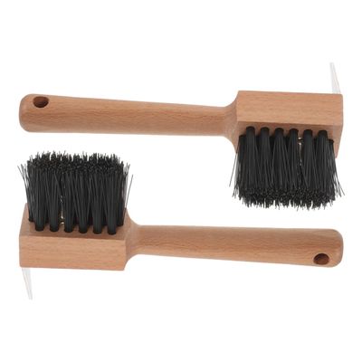 Hoof Brush, 2-Piece Horse Brush Set with Wooden Handle for Hoof Cleaning