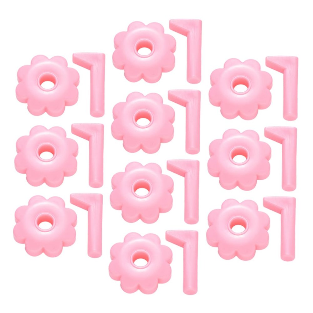 HAPINARY 10-Pack Pink PVC Nail Tip Stands, Removable and Compact
