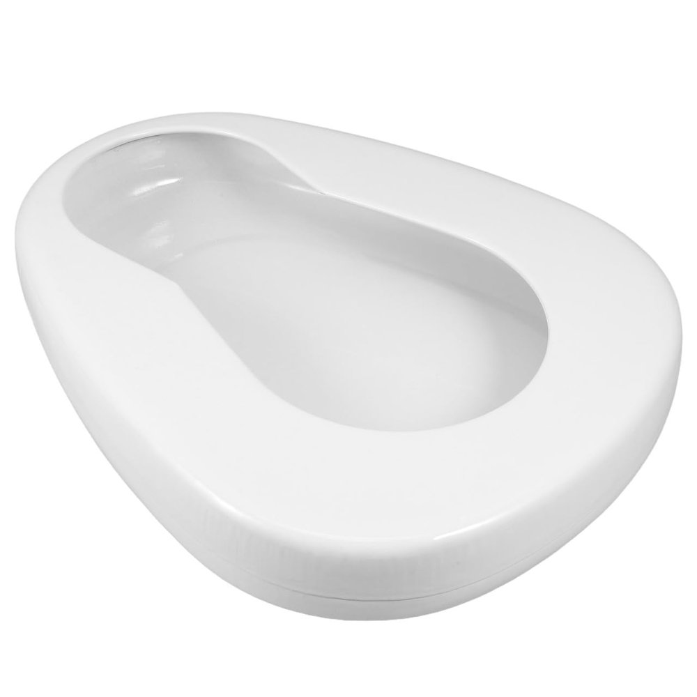 Minkissy Enamel Bedpan for Elderly Women and Men, Portable, 28 x 33.5 cm
