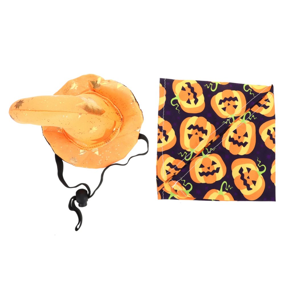 Happyyami Halloween Dog Hat and Bandana Set