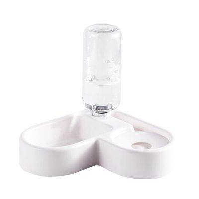 GRIRIW Automatic Pet Feeder with Water Dispenser, White