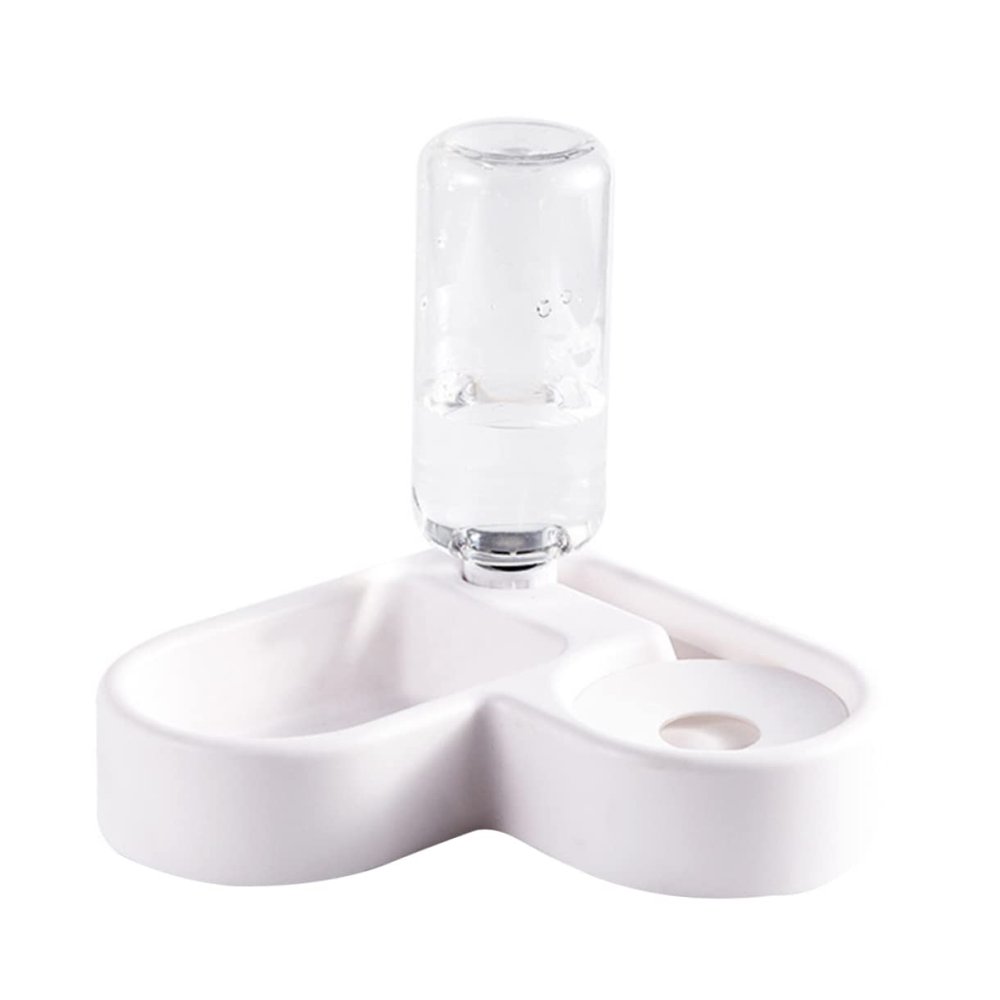 GRIRIW Automatic Pet Feeder with Water Dispenser, White