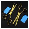 asdchZen Hair Cutting Scissors, 6-Inch Gold Hairdressing Scissors, Thinning Scissors, Texturizing Scissors view 3