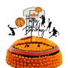 ZHENGYE Set of 7 Basketball Cake Toppers for Birthday Parties view 1