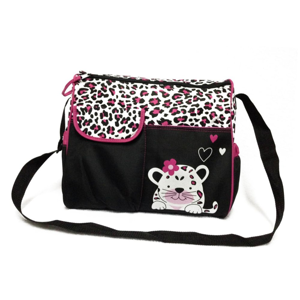 UPKOCH Multifunctional Pink Baby Diaper Bag with Cartoon Design