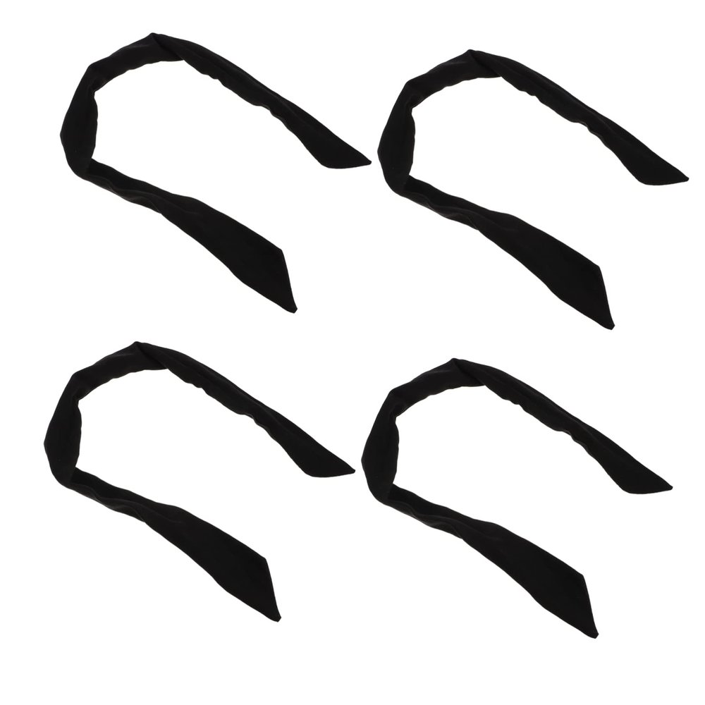 4-Pack Black Knotted Wire Headbands with Bow, Polyester